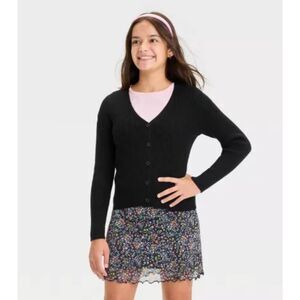 Art Class Black Button Down Sweater Size XXL 16/18